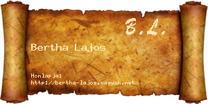 Bertha Lajos névjegykártya